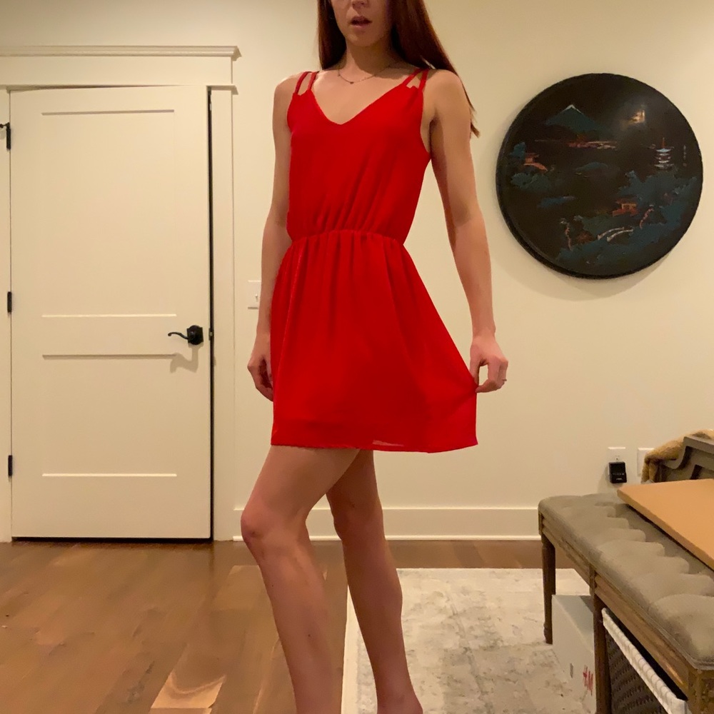 Red Mini Dress - Picture 4 of 5